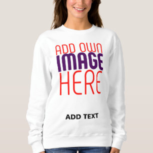 MODERNE BEARBEITUNGSFÄHIGE, EINFACHE WEISSE BILDTE SWEATSHIRT