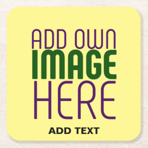MODERNE BEARBEITUNGSFÄHIGE PASTEL YELLOW IMAGE-TEM RECHTECKIGER PAPPUNTERSETZER