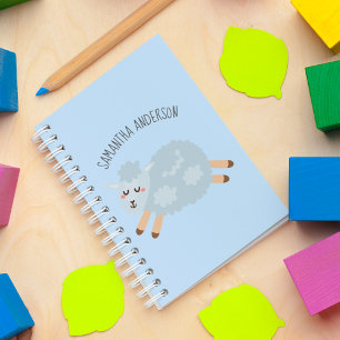 Moderne Beauty Pastel Blue Shee und Name der Kinde Notizbuch