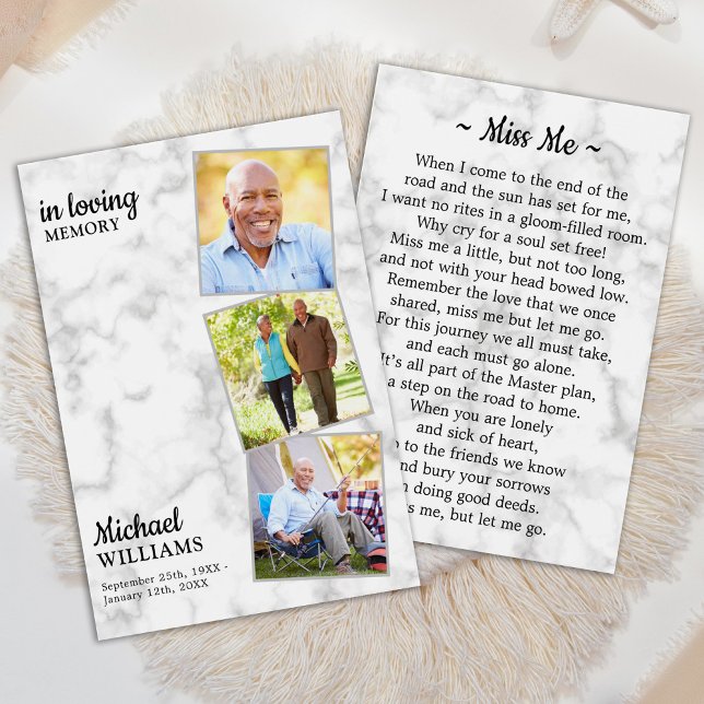 Moderne Beerdigung 3 Foto Gedenkkarte (Von Creator hochgeladen)
