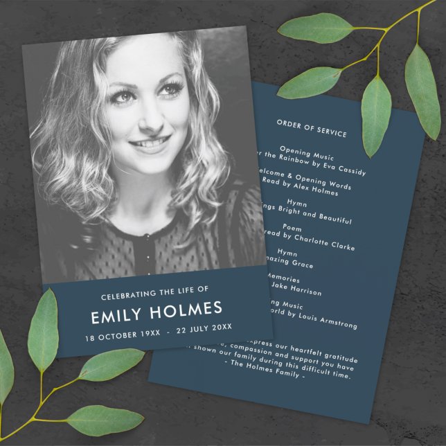 Moderne Beerdigung | Blaue Feier des Lebens Programm (Von Creator hochgeladen)