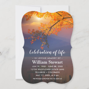 Moderne Beerdigung Feier des Herbstes des Lebens Einladung
