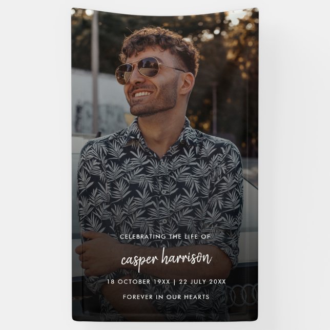 Moderne Beerdigung | Feiern des Lebens Vertikal Banner (Vertikal)