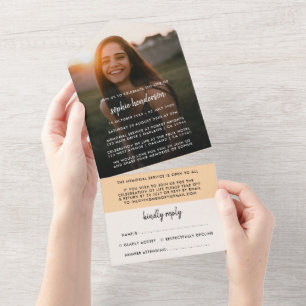 Moderne Beerdigung   Feiern des Life Foto UAWG Al All In One Einladung