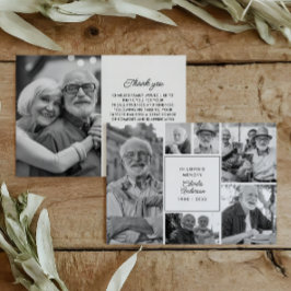Moderne Beerdigung/Gedenkfeier 6-Foto Collage Dankeskarte