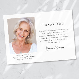 Moderne Beerdigung Minimalistischen Fotos Dankeskarte