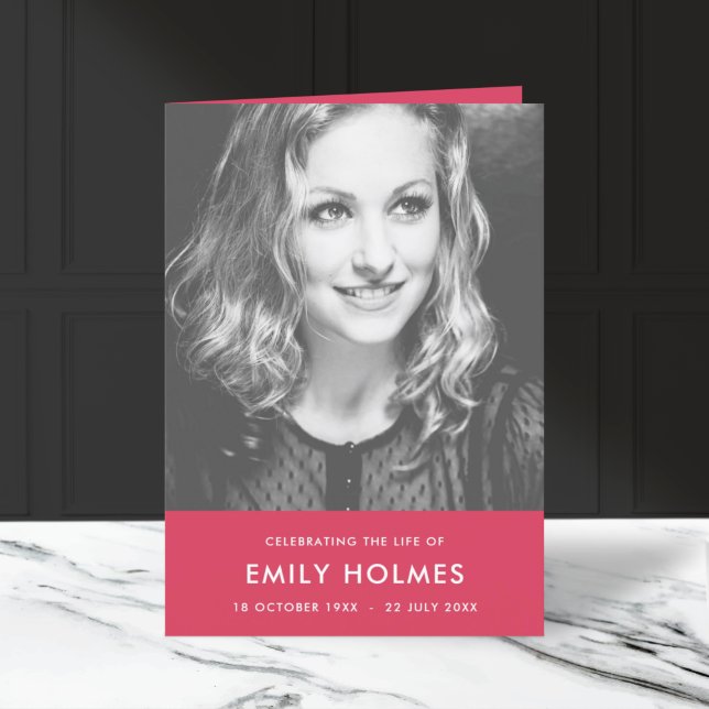 Moderne Beerdigung | Rosa Reihenfolge des Dienstes Programm (Von Creator hochgeladen)