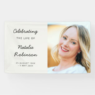 Moderne Beerdigung Sylish Script Celebration of Banner