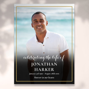 Moderne Beerdigungsfeier zum Foto der Lebenszeiche Poster