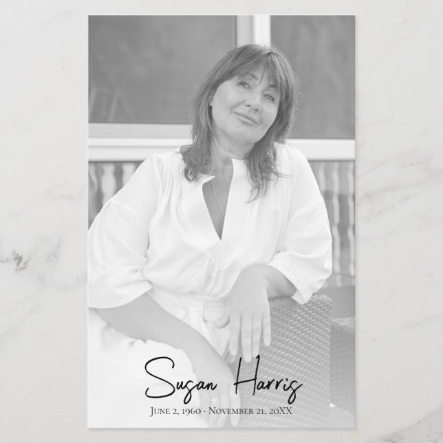 Moderne Beerdigungsfeier zum Lebensprogrammbudget Flyer (Vorne)