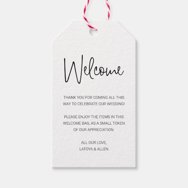 Moderne Begrüßungskörbe Geschenkanhänger (Vorderseite)