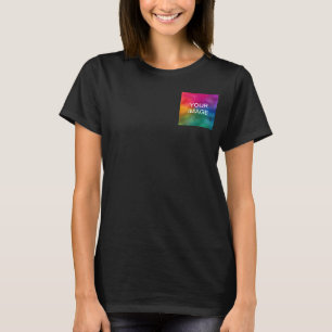 Moderne beidseitige Druckvorlage schwarz T-Shirt