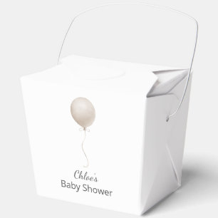 Moderne Beige Ballon Boho Babydusche Geschenkschachtel