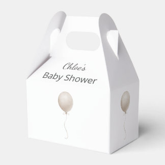 Moderne Beige Ballon Boho Babydusche Geschenkschachtel