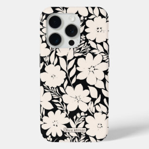 Moderne beige Blume Schwarz Botanisch Case-Mate iPhone Hülle