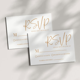 Moderne beige Boho Minimal einfache Hochzeitskarte RSVP Karte