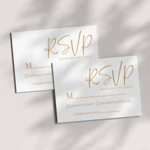 Moderne beige Boho Minimal einfache Hochzeitskarte RSVP Karte