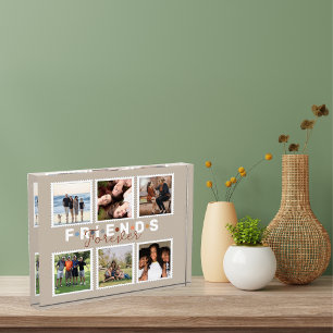 Moderne Beige Freunde für immer FotoCollage Fotoblock