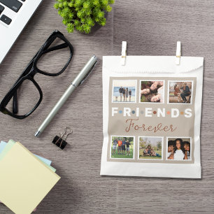 Moderne Beige Freunde für immer FotoCollage Geschenktütchen