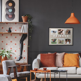 Moderne Beige Freunde für immer FotoCollage Poster