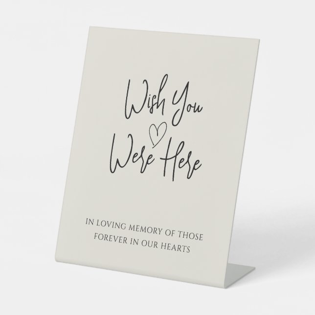 Moderne Beige Gedenkstätte für Gedächtnishochzeit Sockelschild (Vorderseite)