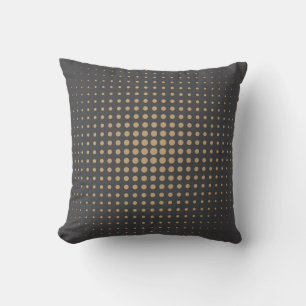 Moderne Beige-Halfton-Polka-Punkt-Abstrakt-Geometr Kissen