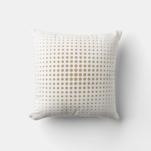 Moderne Beige-Halfton-Polka-Punkt-Abstrakt-Geometr Kissen