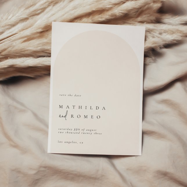 Moderne beige Hochzeit in minimalistischem Stil re Einladung (Von Creator hochgeladen)