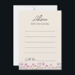 Moderne Beige Hochzeitsberatungskarte für Wildblum Hinweiskarte<br><div class="desc">Dieses beige Hochzeitsratgeber-Design der modernen Wildblume besticht durch einen warmen, beigen Hintergrund mit lebhaften rosa und lila Aquarellfarben-Wildblumen, die ein Gefühl zeitloser Romantik wecken. Die Verbindung von rustikalem und elegantem boho Charme macht dieses Design perfekt für Paare, die eine moderne Wildblume ästhetisch suchen. Egal ob Sie sich für eine Kids-Gartenfeier...</div>