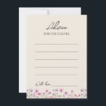 Moderne Beige Hochzeitsberatungskarte für Wildblum Hinweiskarte<br><div class="desc">Dieses beige Hochzeitsratgeber-Design der modernen Wildblume besticht durch einen warmen, beigen Hintergrund mit lebhaften rosa und lila Aquarellfarben-Wildblumen, die ein Gefühl zeitloser Romantik wecken. Die Verbindung von rustikalem und elegantem boho Charme macht dieses Design perfekt für Paare, die eine moderne Wildblume ästhetisch suchen. Egal ob Sie sich für eine Kids-Gartenfeier...</div>