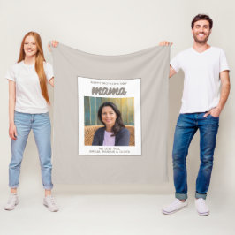 Moderne Beige Mama Kinder Foto Muttertag Fleecedecke