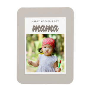 Moderne Beige Mama Kinder Foto Muttertag Magnet