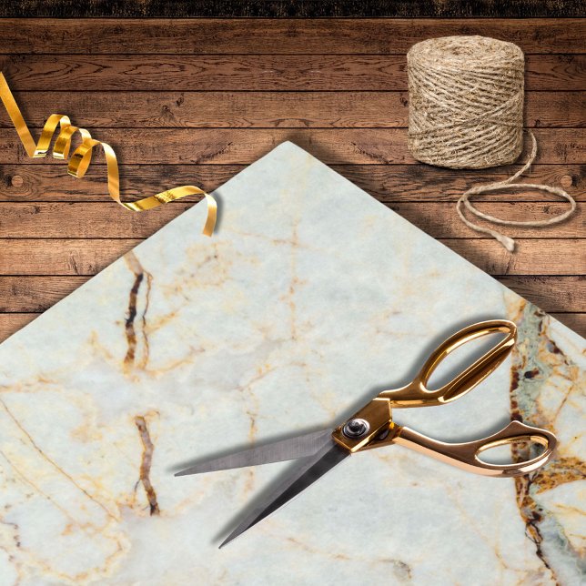 Moderne Beige Marble Brown Inlay Wedding Seidenpapier (Von Creator hochgeladen)