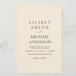 Moderne Beige Monochrome Hochzeit