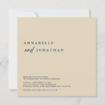 Moderne Beige Navy Blue Contemporary Wedding