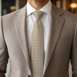 Moderne Beige-Oktagon-Muster Krawatte