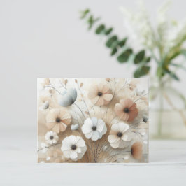 Moderne, beige-rosa 3 Blume Postkarte