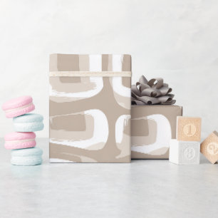 Moderne Beige-Taupe-Soft-Motion-Abstraktes Muster Geschenkpapier