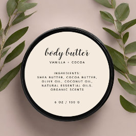 Moderne, beigefarbene Zutaten Runder Aufkleber