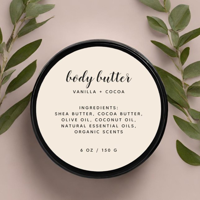 Moderne, beigefarbene Zutaten Runder Aufkleber (Von Creator hochgeladen)