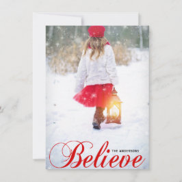 Moderne BELIEVE Weihnachten Rote Schneeflocken | F