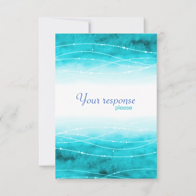 Moderne, bemalte Aqua-Sea-Hochzeitkarten RSVP Karte (Vorderseite)