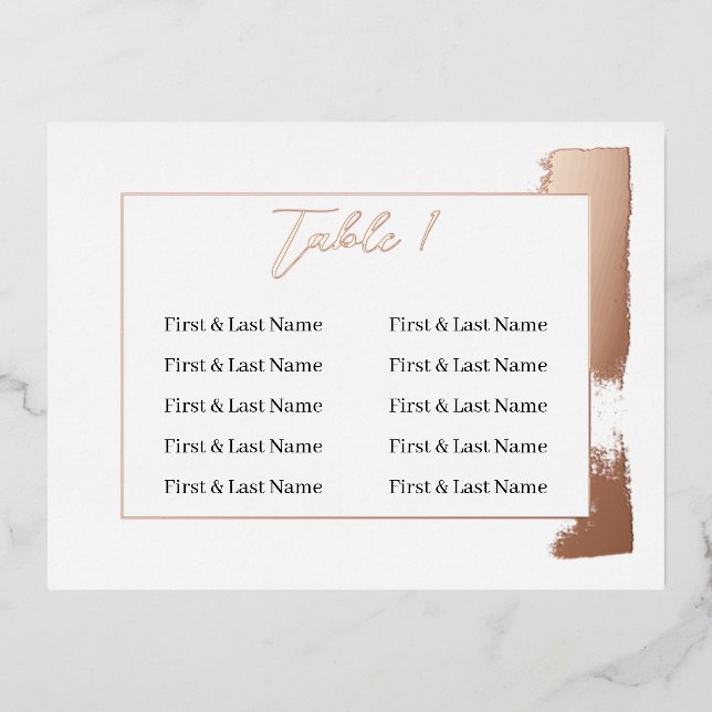 Moderne bemalte Tischnummer Hochzeitsplattform (Vorderseite)