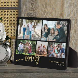 Moderne benutzerdefinierte 5-Foto-Collage-Familie Fotoplatte