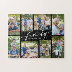 Moderne benutzerdefinierte 8-Foto-Collage-Familien Puzzle