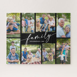 Moderne benutzerdefinierte 8-Foto-Collage-Familien Puzzle