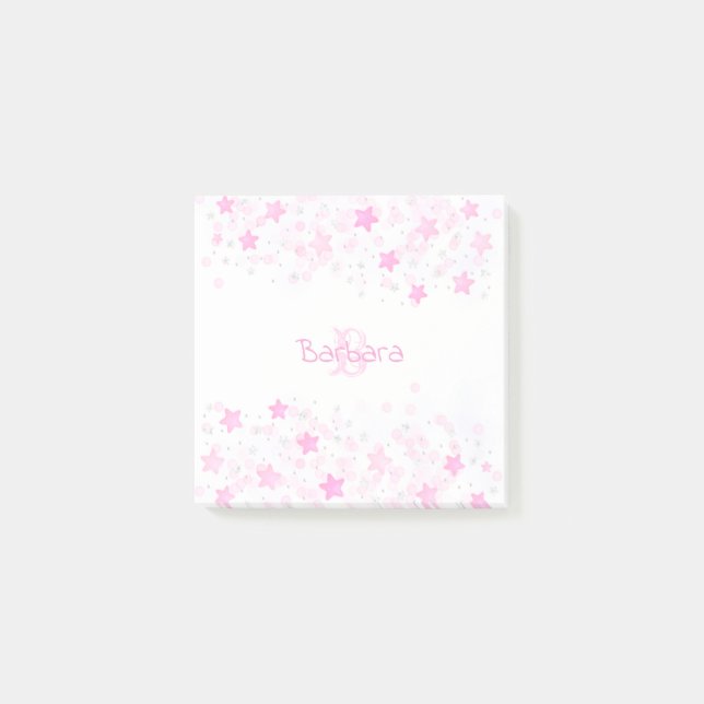 Moderne, benutzerdefinierte Aquarellfarbe Rosa Ste Post-it Klebezettel (Vorderseite)
