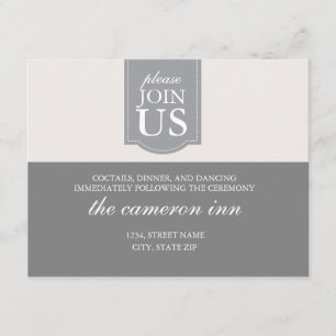 Moderne, benutzerdefinierte Band-Hochzeitsempfangs Einladung