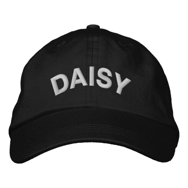 Moderne benutzerdefinierte DAISY-Text Bestickte Baseballkappe (Vorderseite)