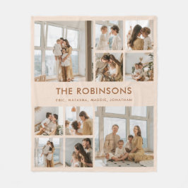 Moderne benutzerdefinierte Familienname 10 FotoCol Fleecedecke